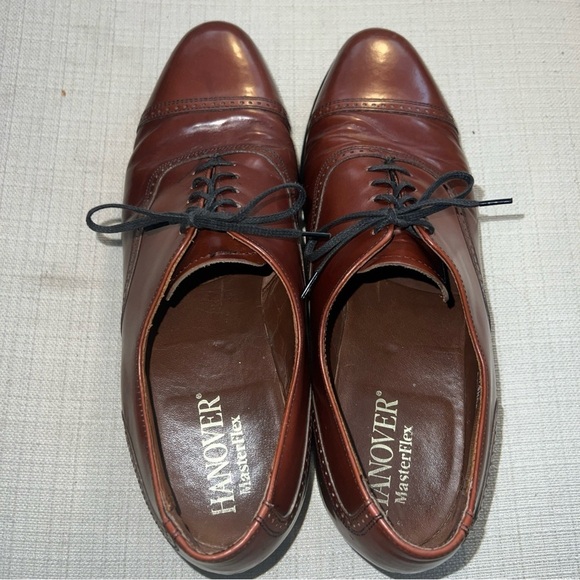 Hanover MasterFlex Cognac Cap Toe Oxfords Men’s Size 10 D/B Vintage GC main image 5